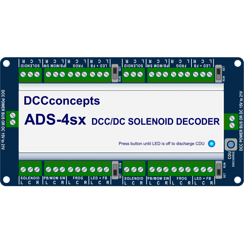 DCD-ADS-4sx - 4 Channel Accessory Decoder CDU Solenoid Drive & Digital Relay SX