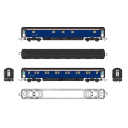 2P-006-KMS3 - N Gauge First Caledonian Sleeper - No Band and Gold Stripe Mk3 Twin Pack
