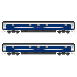 2P-006-KMS4 - N Gauge Debranded Caledonian Sleeper - White Stripe Mk3 Twin Pack