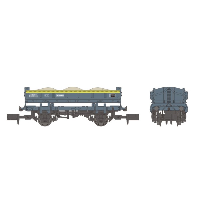 E87514 - 14T 'Mermaid' Side Tipping Ballast Wagon BR Engineers Grey & Yellow