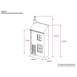 44-0123 - Low Relief Lucston Terrace House - White