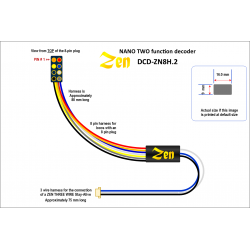 DCD-ZN8H.2 - Zen Black Decoder: Super THIN NANO 8 Pin with harness - 2 Function