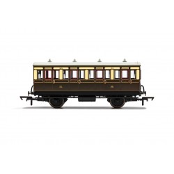 R40111 - GWR, 4 Wheel Coach, 1st Class, Fitted Lights, 143 - Era 2/3