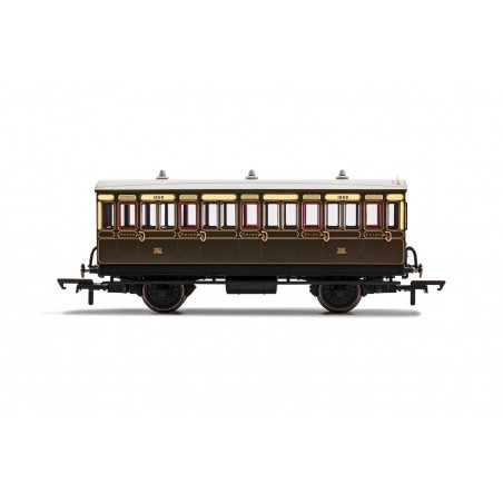 R40112 - GWR, 4 Wheel Coach, 3rd Class, Fitted Lights, 1889 - Era 2/3