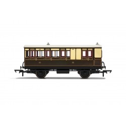 R40114 - GWR, 4 Wheel Coach, Brake 3rd Class, Fitted Lights, 301 - Era 2/3