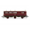 R40142 - NBR, 6 Wheel Coach, Unclassed (Brake 3rd) Coach, Fitted Lights, 472 - Era 2