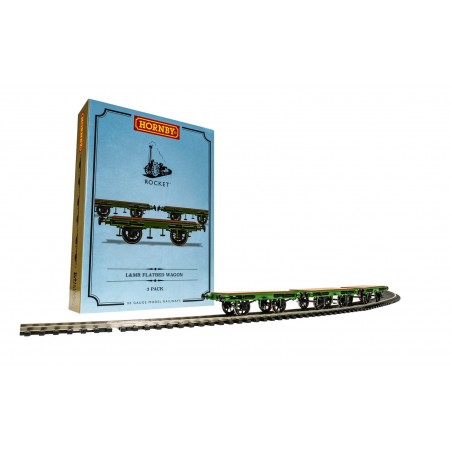 R60014 - Flat Bed Wagon Pack containing 3 x Flat Bed wagons (Stephenson’s Rocket)
