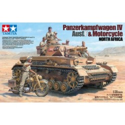 25208 - 1/35 Panzerkampfwagen IV Ausf.F & Motorcycle Set "North Africa"