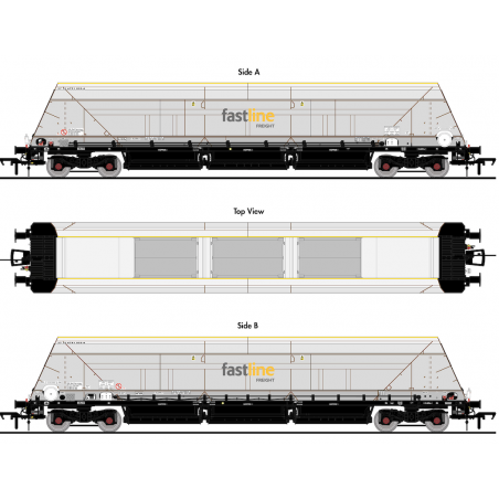 ACC2600FF1 - HYA Bogie Hopper Wagon - Fastline Freight - Twin Pack 1