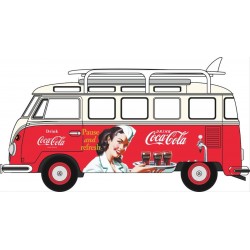 76VWS008CC - VW T1 Bus and Surfboards Coca Cola