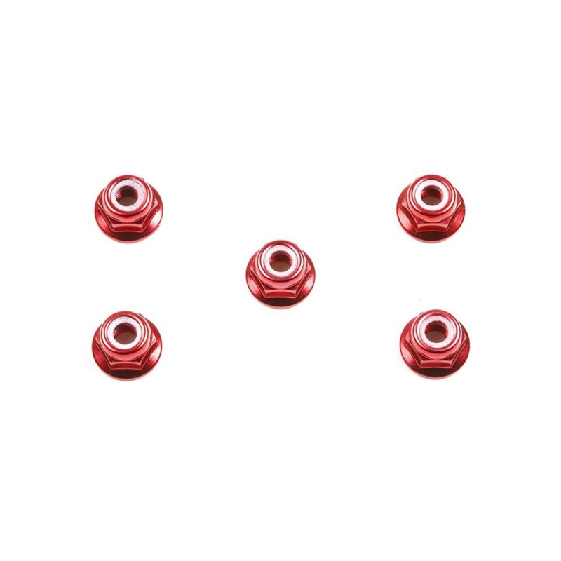 53160 - 4Mm Flange Lock Nuts Red