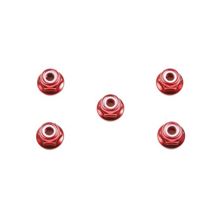 53160 - 4Mm Flange Lock Nuts Red