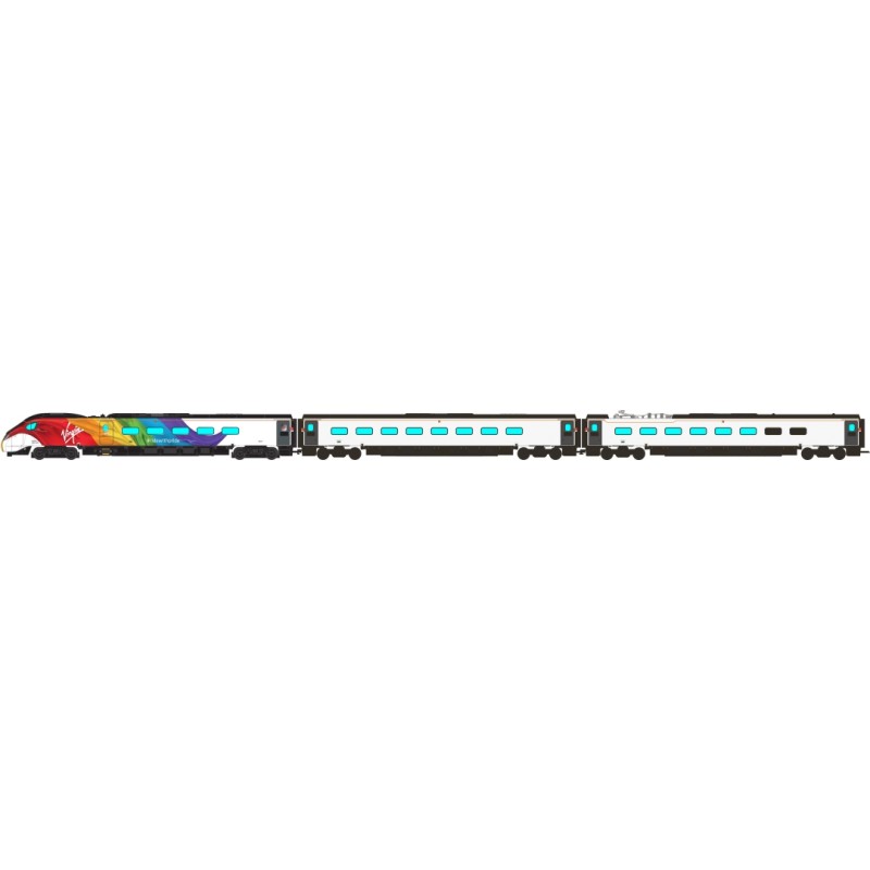 2000G - Pendolino - 390045 "Virgin Pride" - Virgin Flowing Silk Rainbow livery - 9 Car Set