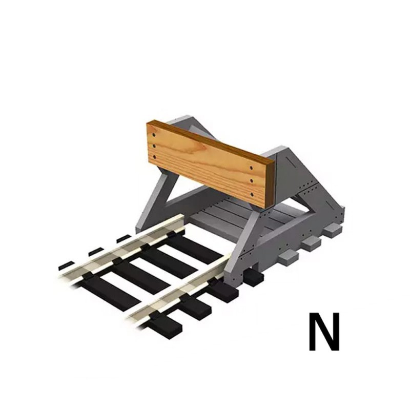 PBF-N-01 - 2 X N Scale Buffer Stop w/Wooden Bumper