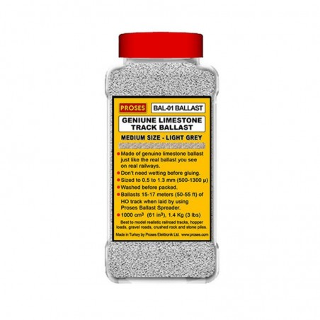 PBAL-01 - 1.4 Kg (3 lbs) Authentic Limestone Ballast HO/OO (Light Grey