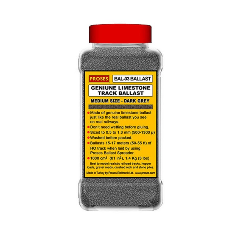 PBAL-03 - 1.4 Kg (3 lbs) Authentic Limestone Ballast HO/OO (Dark Grey)