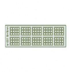 PW-001 - 10 pcs 18X16mm 12 Pane Laser-Cut Windows H0/00