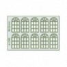 PW-006 - 10 pcs 19X35mm 14 Pane Arched Windows H0/00