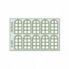 PW-007 - 10 pcs 19X35mm 8 Pane Arched Windows H0/00