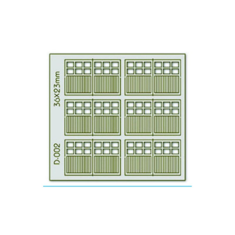 PD-002 - 6 pcs 36X23mm 6 Lite Dbl Unit Garage D00rs H0/00
