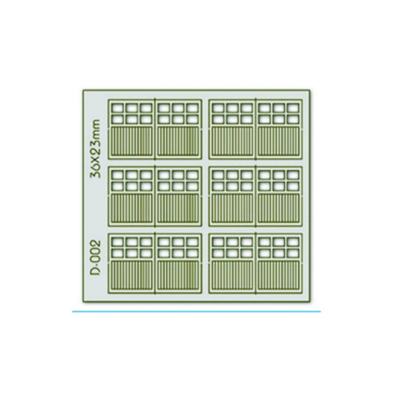 PD-002 - 6 pcs 36X23mm 6 Lite Dbl Unit Garage D00rs H0/00