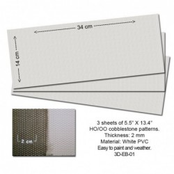 P3D-EB-01 - Embossed PVC Sheets (Cobblestone) 3 pcs.