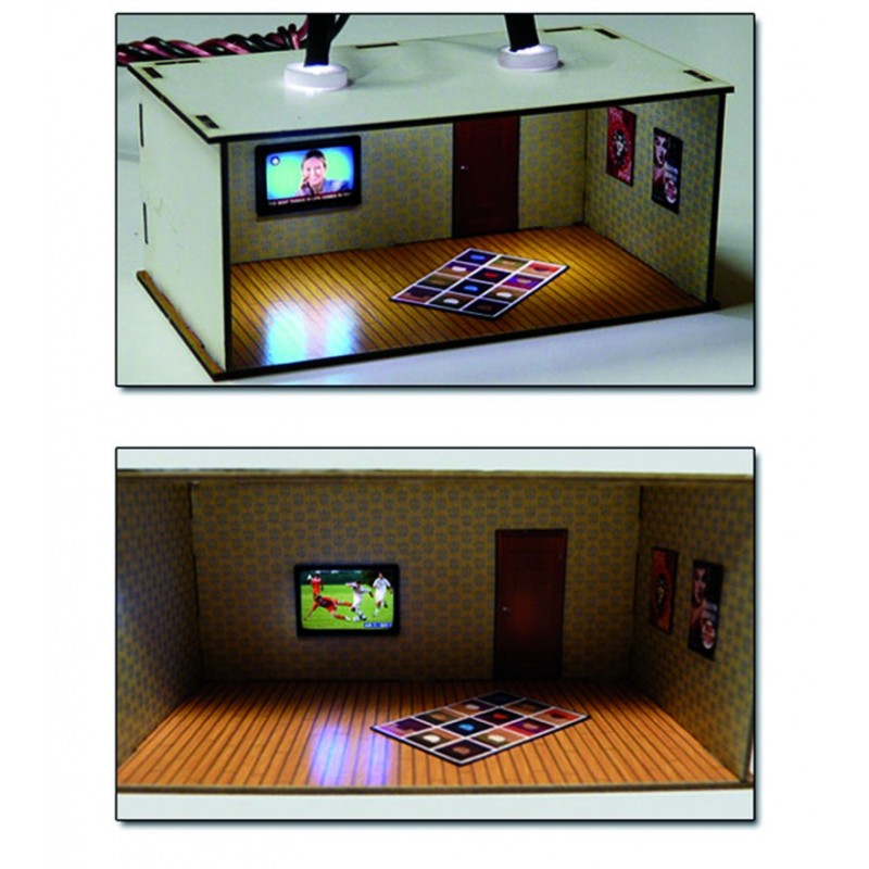 PLS-001 - 2 pcs Illuminated Rooms w/flat TVs News & Sports (H0/00 kit)