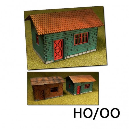 PLS-004 - Laser-Cut Cottages Kit (2 cottages) H0/00