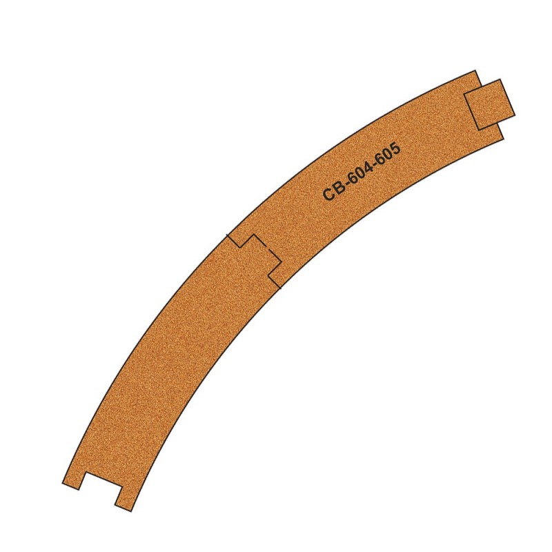 PCB-604-5 - 10 X Pre-Cut Cork Bed for R604-605 R1 Curve Tracks