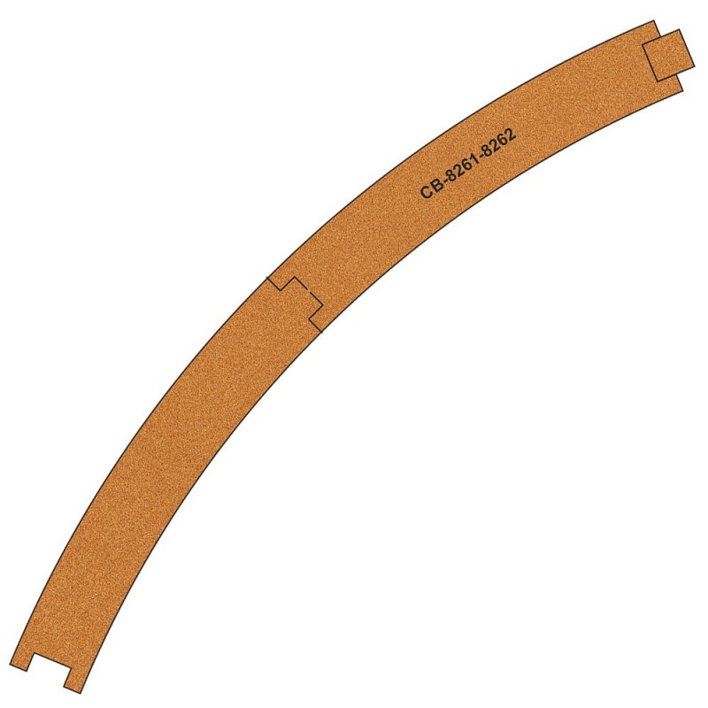 PCB-8261-2 - 10 X Pre-Cut Cork Bed for R8261-8262 R4 Curve Tracks