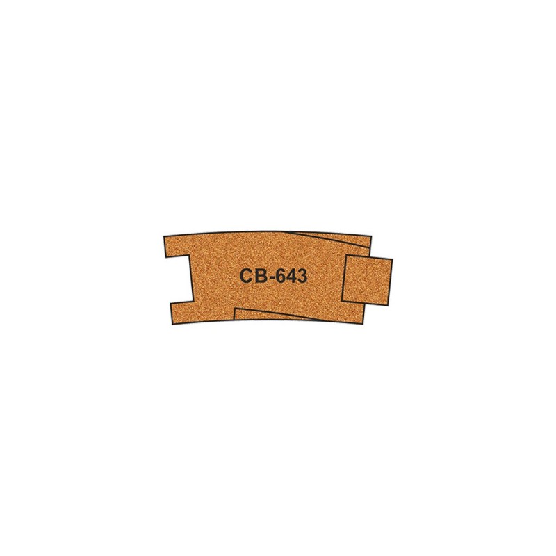 PCB-643 - 10 X Pre-Cut Cork Bed for R643 Curve Track