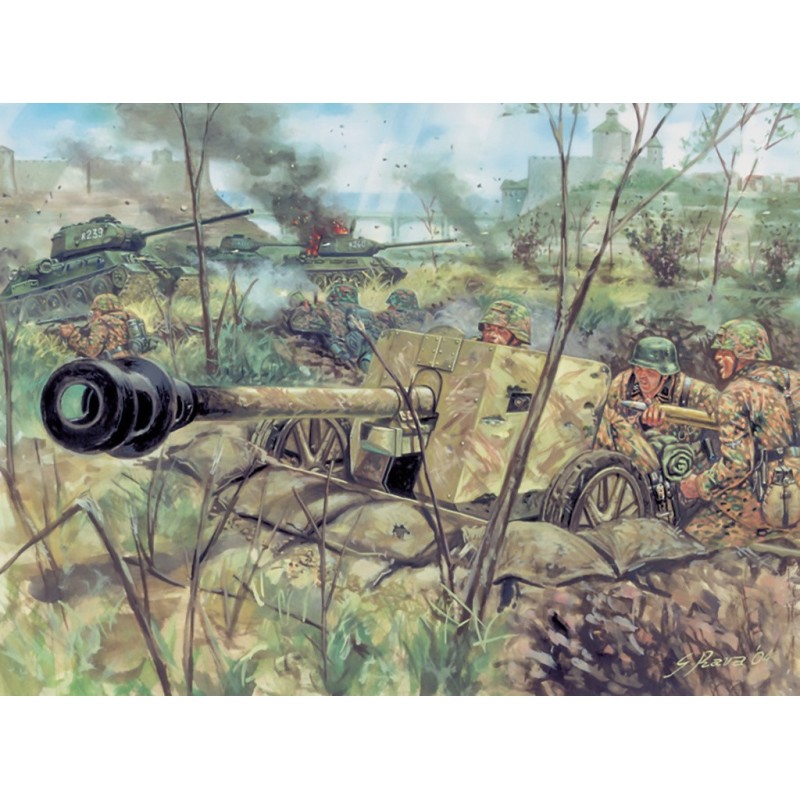 6096 - 1/72 WWII German Pak40 AT Gun with Crew