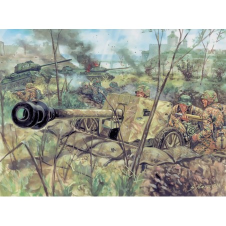 6096 - 1/72 WWII German Pak40 AT Gun with Crew