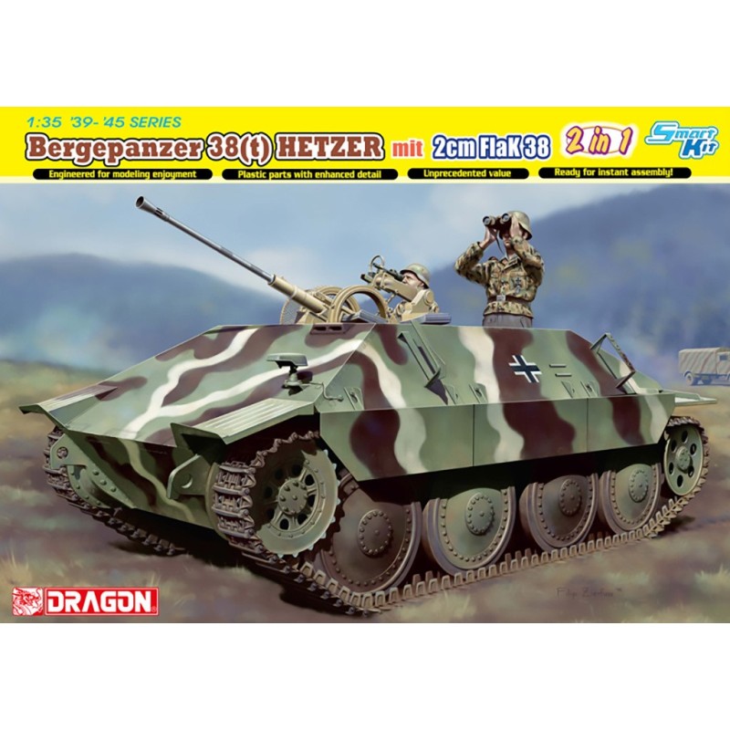 D6399 - 1/35 Bergepanzer 38(t) Hetzer mit 2cm FlaK 38 with Interior & Bonus Items