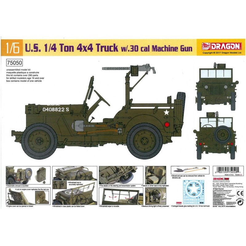 D75050 - 1/6 1/4-Ton 4x4 Truck w/.30 cal MG   (BonusBritish Vehicle Marking included)