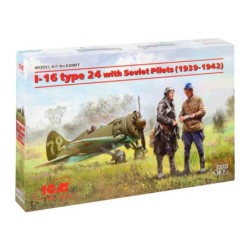 ICM32007 - I-16 Type 24 with 3 Soviet Pilot Figures (1939-1942)