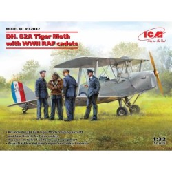 ICM32037 - DH. 82A Tiger Moth Aircraft with WWII RAF Cadets (4 Figures)