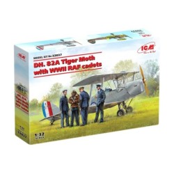 ICM32037 - DH. 82A Tiger Moth Aircraft with WWII RAF Cadets (4 Figures)