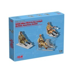 ICM32112 - WWII Allies Pilots In The Cockpit (British, American, Soviet) 3 Figures
