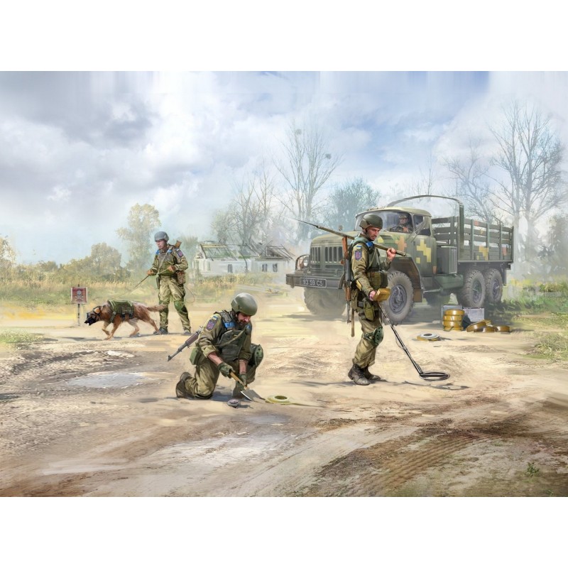 ICM35018 - Danger! Mines! Ukraine, Summer 2022 (ZiL-131 with Driver, AFU Sappers, Dog, Mines & Accessories)