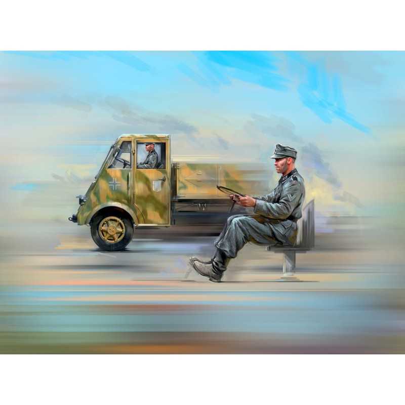 ICM35418 - Lastkraftwagen 3,5 t AHN with 4 German Driver Figures