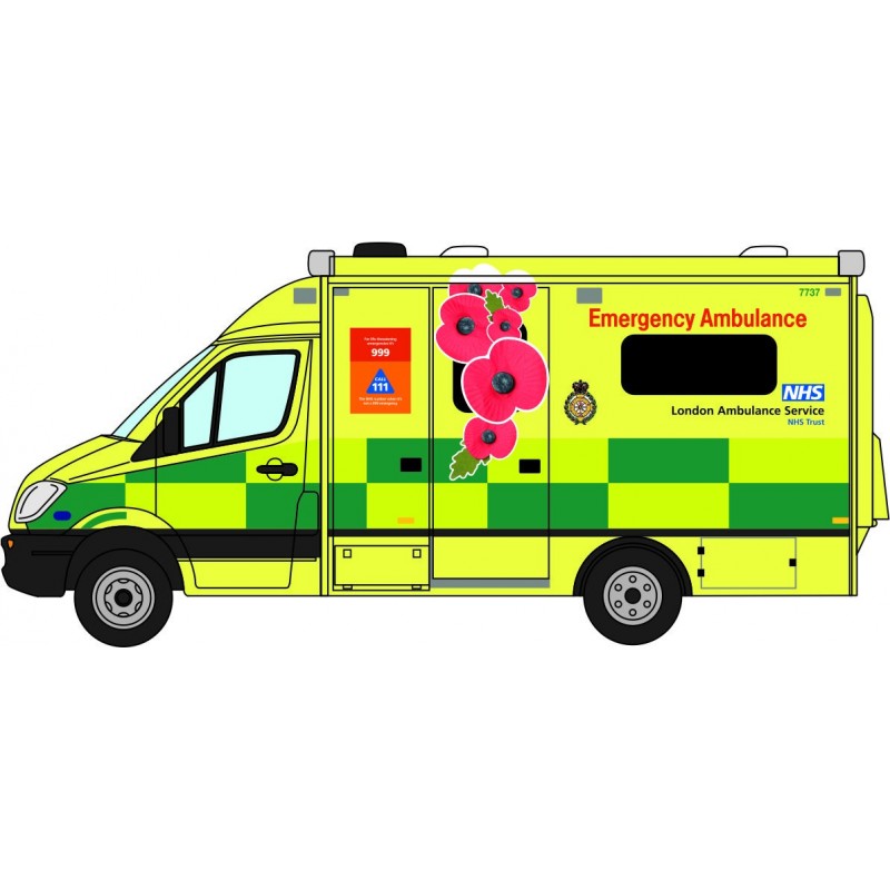 76MA007 - Mercedes Ambulance London Ambulance Service(Remembrance Day)