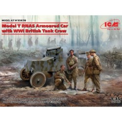 ICM35670 - Model T RNAS Armoured Car with 4 WWI British Tank Crew Figures