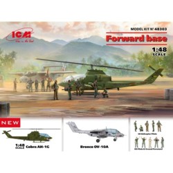 ICM48303 - Cobra AH-1G & Bronco OV-10A Helicopters with U.S. Pilots & Ground Personnel (9 Figures)