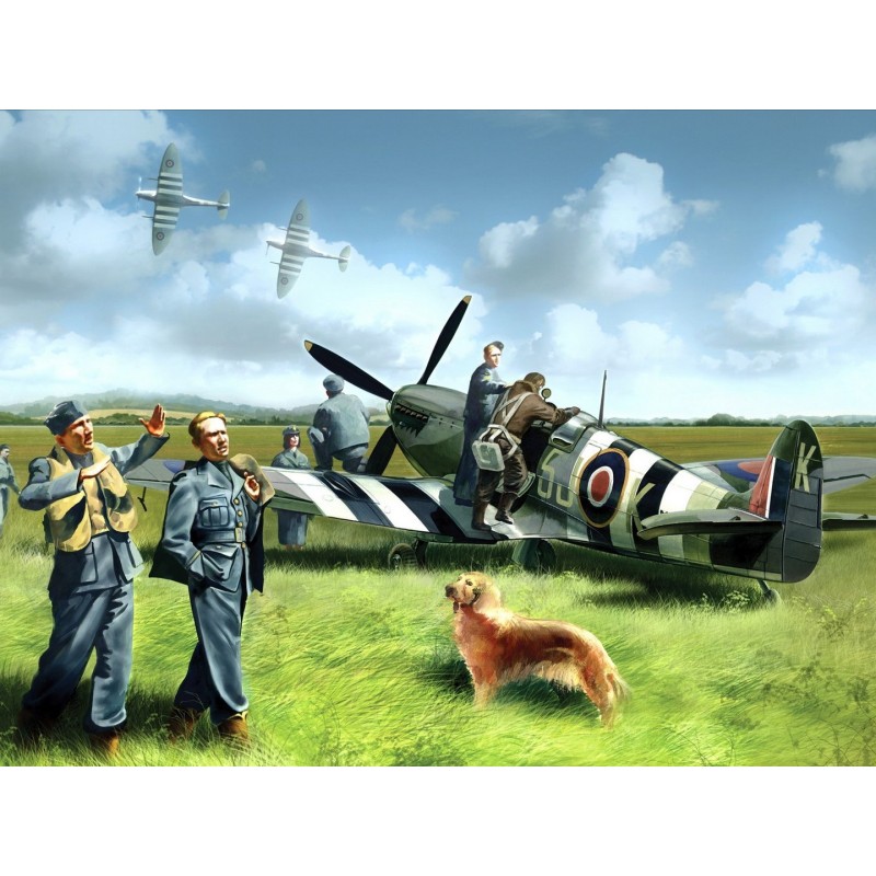 ICM48801 - Spitfire Mk.IX with RAF Pilots & Ground Personnel (7 Figures)