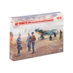ICM48805 - Bf 109F-4 with German Ground Personnel (7 Figures & Dog)