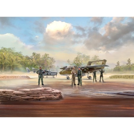 ICMDS4803 - Vietnam USAF Airfield Set (0-2A, OV-10A Aircraft & 5 Figures)