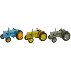 76SET10A - Triple Tractor Set  Blue  Yellow Grey