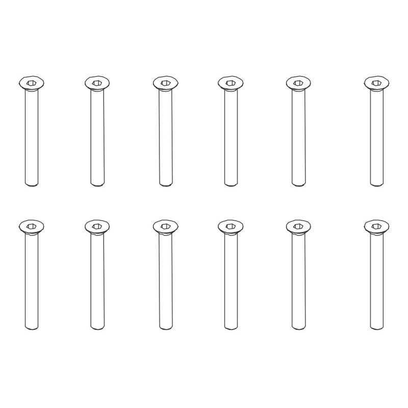 PD502-033 - Flat Head Hex ScrewHM3*30 6PCS