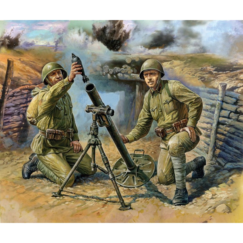 Z6109 - 1/72 Soviet 82mm Mortar with Crew